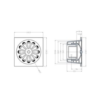 Chroom ABS doucheput 14x14 onder 40mm, Ophalen of Verzenden, Nieuw