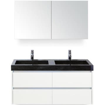 Dante Badmeubelset 120 cm - Wit Hoogglans - Wastafel, Huis en Inrichting, Badkamer | Badkamermeubels, Ophalen of Verzenden, Nieuw