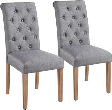 2dekans | Yaheetech Eetkamerstoelen Set van 2 - Donkergrijs, Ophalen of Verzenden, Zo goed als nieuw