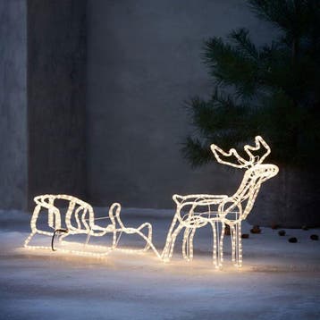Kerstverlichting buiten - Rendier met slee - Kerstversiering, Diversen, Verzenden, Zo goed als nieuw