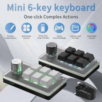 Programmeerbaar Mini Mechanisch Toetsenbord met RGB en Draai, Verzenden, Nieuw