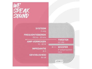 Artsound UNI20 - 2-weg hifi luidsprekers - 10-40 watt - Wit, Verzenden, Nieuw