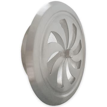 Afsluitbaar rooster/ventiel rond Ø100mm - Geborsteld RVS, Doe-het-zelf en Verbouw, Ventilatie en Afzuiging, Verzenden, Nieuw