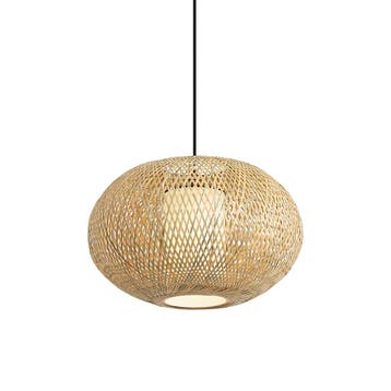 Japandi hanglamp bamboo 50cm IP44 - Moana, Verzenden, Nieuw