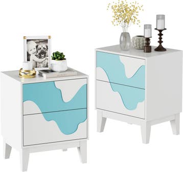 Nachtkastje set van 2 - Bijzettafel - Opbergkastje - 56x45x3, Huis en Inrichting, Slaapkamer | Nachtkastjes, Verzenden, Zo goed als nieuw