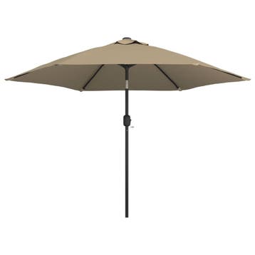vidaXL Parasol met LED-verlichting en stalen paal 300 cm, Verzenden, Nieuw, 2 tot 3 meter