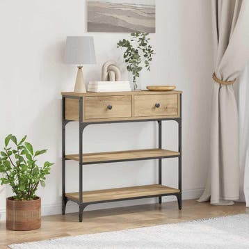 vidaXL Wandtafel met lade Artisan Eiken 72.5 x 25 x 75 cm, Huis en Inrichting, Tafels | Bijzettafels, Verzenden, Nieuw, 60 cm of meer