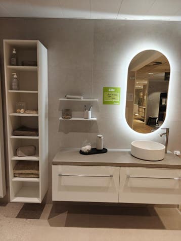 Showmodel design badmeubel met waskom mat wit 140cm - 0004, Huis en Inrichting, Ophalen, Nieuw, Wastafelkast