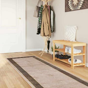 vidaXL Vloerkleedloper MARSA Beige en zwart 100 x 450 cm, Verzenden, Nieuw, Zwart