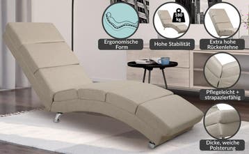 Lounger London Zand Geweven Stof (Ligbed - Lounge), Verzenden, Nieuw