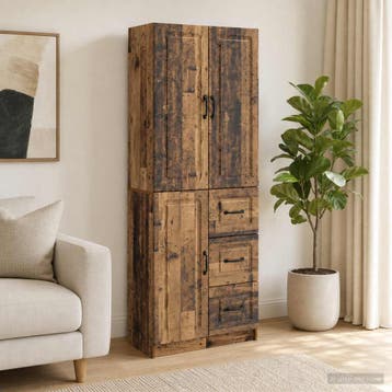 vidaXL Kastenset 2 st Oud hout Bewerkt hout, Huis en Inrichting, Kasten | Buffetkasten, Minder dan 50 cm, Verzenden, Nieuw, Minder dan 100 cm