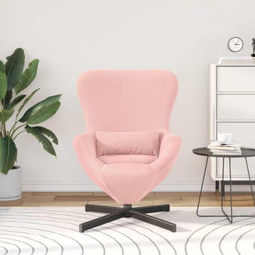 vidaXL Eivormige stoel Roze 63 x 73 x 90 cm Stof, Verzenden, Nieuw