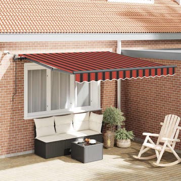 vidaXL Uitschuifbare luifel Oranje en bruin 300 x 250 cm, Verzenden, Nieuw