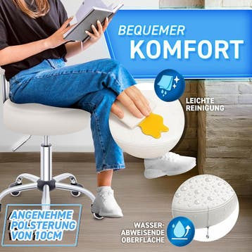 Zadelkruk - Kruk op wielen - Rolkruk - Draaikruk - Met rugle, Huis en Inrichting, Verzenden, Zo goed als nieuw