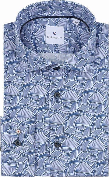 Blue Industry Overhemd Print Blauw maat 41 Heren, Kleding | Heren, Verzenden, Nieuw, Blauw, Blue Industry