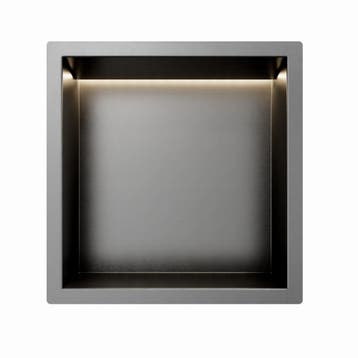 Gun Metal RVS Inbouwnis 30x30x10cm met RGB verlichting, Verzenden, Nieuw