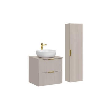 Badkamermeubel Polaris Uno Beige 60CM (Badkamermeubels), Ophalen of Verzenden, Nieuw