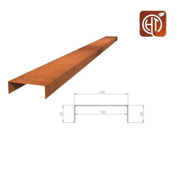 Cortenstaal u-profiel 300x15,4x5cm, Overige materialen, Minder dan 25 cm, Border, Minder dan 25 cm