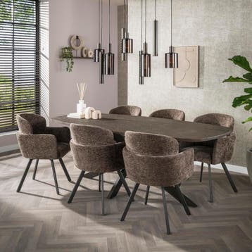Fraaai Alfa eettafel Deens ovaal 215 cm - brons | OUTLET B, Ophalen of Verzenden, Nieuw