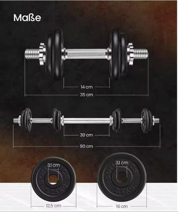 Verstelbare Dumbbell Set 30 kg 2-in-1 Halterset Thuis, Sport en Fitness, Verzenden, Nieuw
