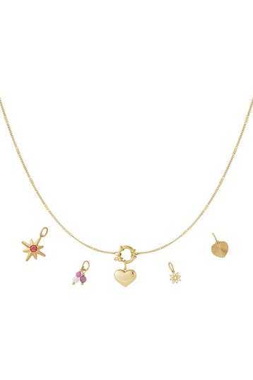 Goudlief Mini hartje diy ketting (Hangerkettingen), Verzenden, Nieuw, Zilver, Overige materialen