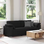 vidaXL 3-Zits Bank Zwart 220 cm Stof, Huis en Inrichting, Verzenden, Stof, 200 tot 250 cm, Driepersoons