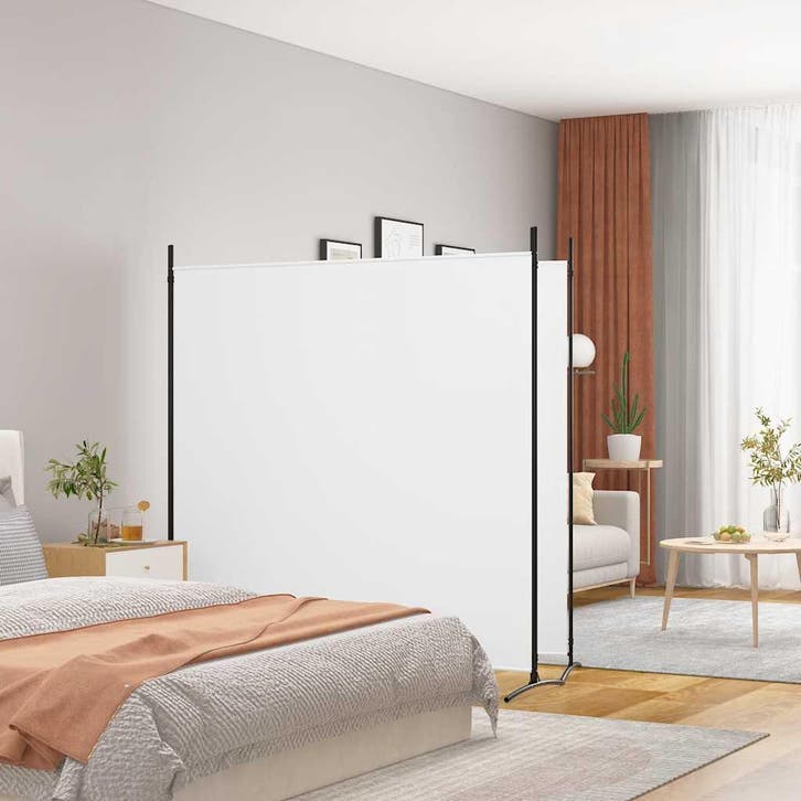 vidaXL Kamerscherm met 2 panelen 348x180 cm stof wit, Huis en Inrichting, Woonaccessoires | Kamerschermen, Nieuw, Verzenden