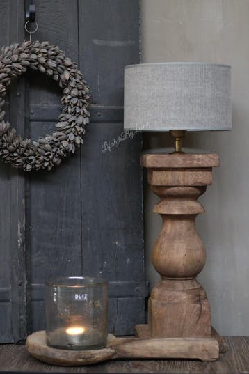 Baluster lampvoet Naturel 56 cm, Ophalen of Verzenden, Nieuw