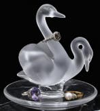 Lalique - Sieradendoos - zwaan - Kristal - Baguier cygne, Antiek en Kunst