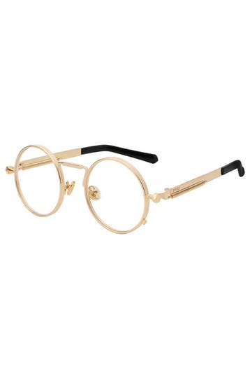 KIMU® Ronde Bril Hipster Goud Montuur Rond Heldere Glazen Zo, Ophalen of Verzenden, Nieuw, Wit