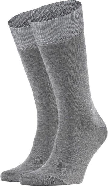 Falke Happy Sokken 2 Paar Grijs Melange maat 47-50 Heren, Verzenden, Nieuw, FALKE