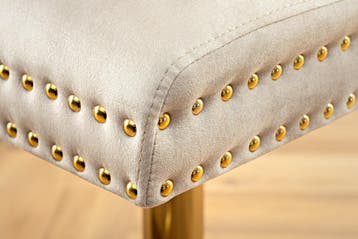 In hoogte verstelbare barkruk CASTLE DELUXE beige fluweel, Ophalen of Verzenden, Nieuw
