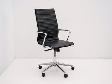 Bureaustoel - Managerstoel zwart (kunst)leder, Ophalen of Verzenden, Gebruikt