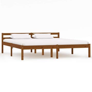 vidaXL Bedframe massief grenenhout honingbruin 160x200 cm, Bruin, Verzenden, 200 cm, 160 cm