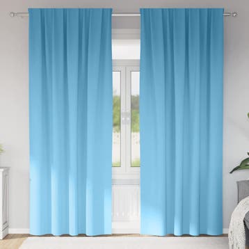 vidaXL Zwart-out Gordijnen met Ringen 2 st Lichtblauw 245 x, Verzenden, Nieuw, Blauw