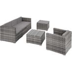 Wicker lounge Lignano met fauteuil - grijs, Verzenden, Nieuw
