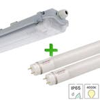 IP65 LED TL armatuur 120 cm dubbel + 2 LED TL buizen | 18, Verzenden, Nieuw, Functioneel