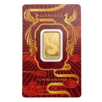 5 gram Goudbaar - Pamp Suisse - Good Luck Phoenix, Verzenden, Goud