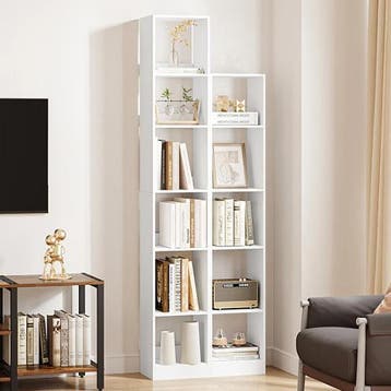 Witte Boekenkast –Kubus Plank met 4 Niveaus en Verstelbare L, Verzenden, Nieuw