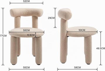 chairus Set van 2 moderne eetkamerstoelen, zonder armleuning, Verzenden, Zo goed als nieuw