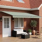 vidaXL Handbediende luifel met LEDs Groen, Wit, Anthraciet, Verzenden, Nieuw