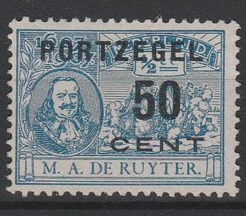 Postzegels Nederland 1907 Port M.A. de Ruyter P42 (45), Postzegels en Munten, Postzegels | Nederland, Verzenden, T/m 1940, Postfris