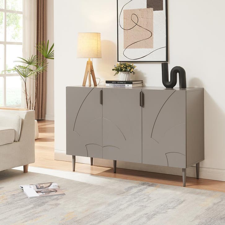 Commode Starvili dressoir 75x115x38 cm grijs [en.casa], Huis en Inrichting, Kasten | Dressoirs, Verzenden