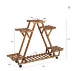 Plantenrek Verkoold Hout met Wielen - Bloempot Display, Verzenden, Nieuw