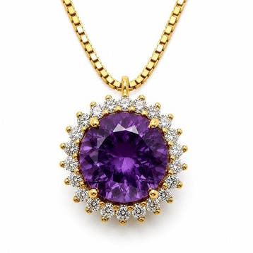 Zonder minimumprijs - Ketting met hanger Zilver - 0.81ct., Sieraden, Tassen en Uiterlijk, Antieke sieraden