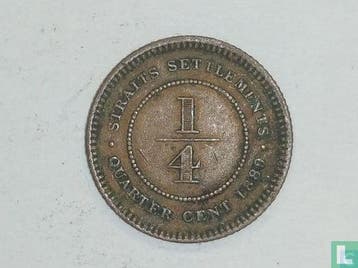 Straits Settlements ¼ cent 1889, Verzenden, Losse munt