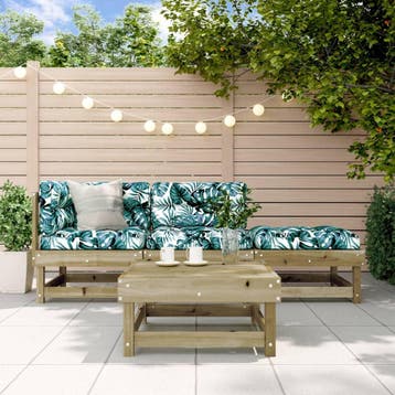 vidaXL 4-delige Loungeset geïmpregneerd grenenhout, Verzenden, Nieuw, 4 zitplaatsen, Loungeset