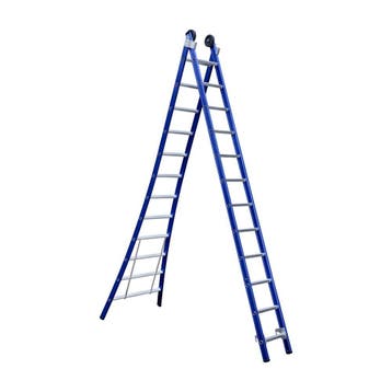 Eurostairs Reform ladder dubbel uitgebogen 2x12 sporten, Nieuw, Ladder, Opvouwbaar of Inschuifbaar