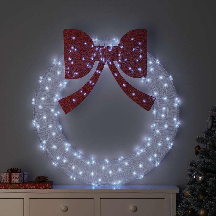 vidaXL Krans met 150 LED Koudwit 120 cm Acryl, Diversen, Kerst, Nieuw, Verzenden
