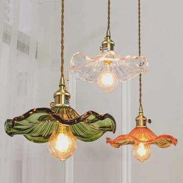 Nordic Minimalistische Glazen Hanglamp met Koperen Fitting -, Verzenden, Nieuw
